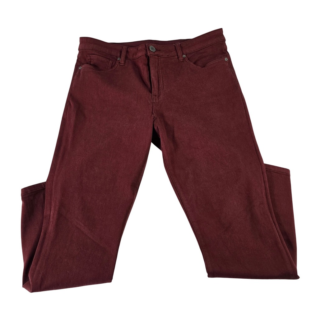 Kut from the Kloth Fab Ab High Rise Ankle Skinny Pants Burgundy Womens 12